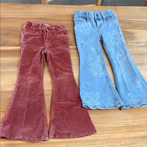 Wrangler Kids Red Corduroy and Blue Denim Jeans